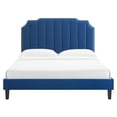 thumbnail image 5 of Modway Colette Modern Performance Velvet King Platform Bed in Navy, 5 of 10