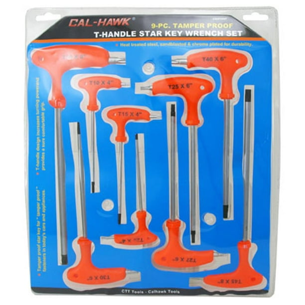 "Cal Hawk Tools 9pc. Tamper Proof THandle Torx Wrench Set"