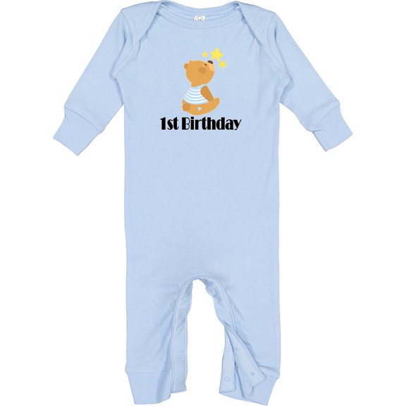 Inktastic 1st Birthday 1 Year Old Boy Bear Baby Romper Coveralls