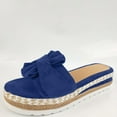 thumbnail image 3 of OAVQHLG3B Women Bowknot Beach Summer Slippers Platform Slope Heels Plus Size Shoes, 3 of 8