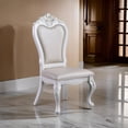 thumbnail image 6 of Zenie Dining Side Chair Set of 2- Carved Cabriole- Faux Leather- White Wood, 6 of 6