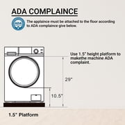 Equator All-in-One 4600 Washer Dryer Combo, Ventless/Vented, Pet Cycle, 1.62 cu.ft / 15 lbs, 110V, White