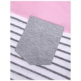 thumbnail image 5 of TWZH Women Stripes Patchwork Pocket Front Tee Shirt Long Sleeve Stylish Tops, 5 of 8