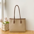 thumbnail image 4 of Bolso tote de piel para mujer | Bolso versátil para el día a día con bolsillo con cremallera y asas resistentes para el trabajo y los viajes., 4 of 6