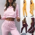 thumbnail image 4 of 2Pcs Women Ladies Tracksuit Hoodies Sweatshirt Pants Sets Sport Wear 2Suit, 4 of 5