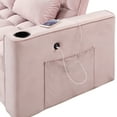 thumbnail image 3 of Onbeam Futon Sofa Bed 58" 4-1 Sleeper Sofa Couch Multi-Functional Loveseat Sleeper Sofa with Pull Out Bed,Cup Holder,USB Port for Living Room- Pink, 3 of 9
