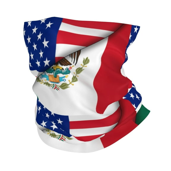 Neck Gaiter Face Mask Men Women Half Mexican Half America Seamless Bandana Face Cover Scarf Mask Balaclava Headband