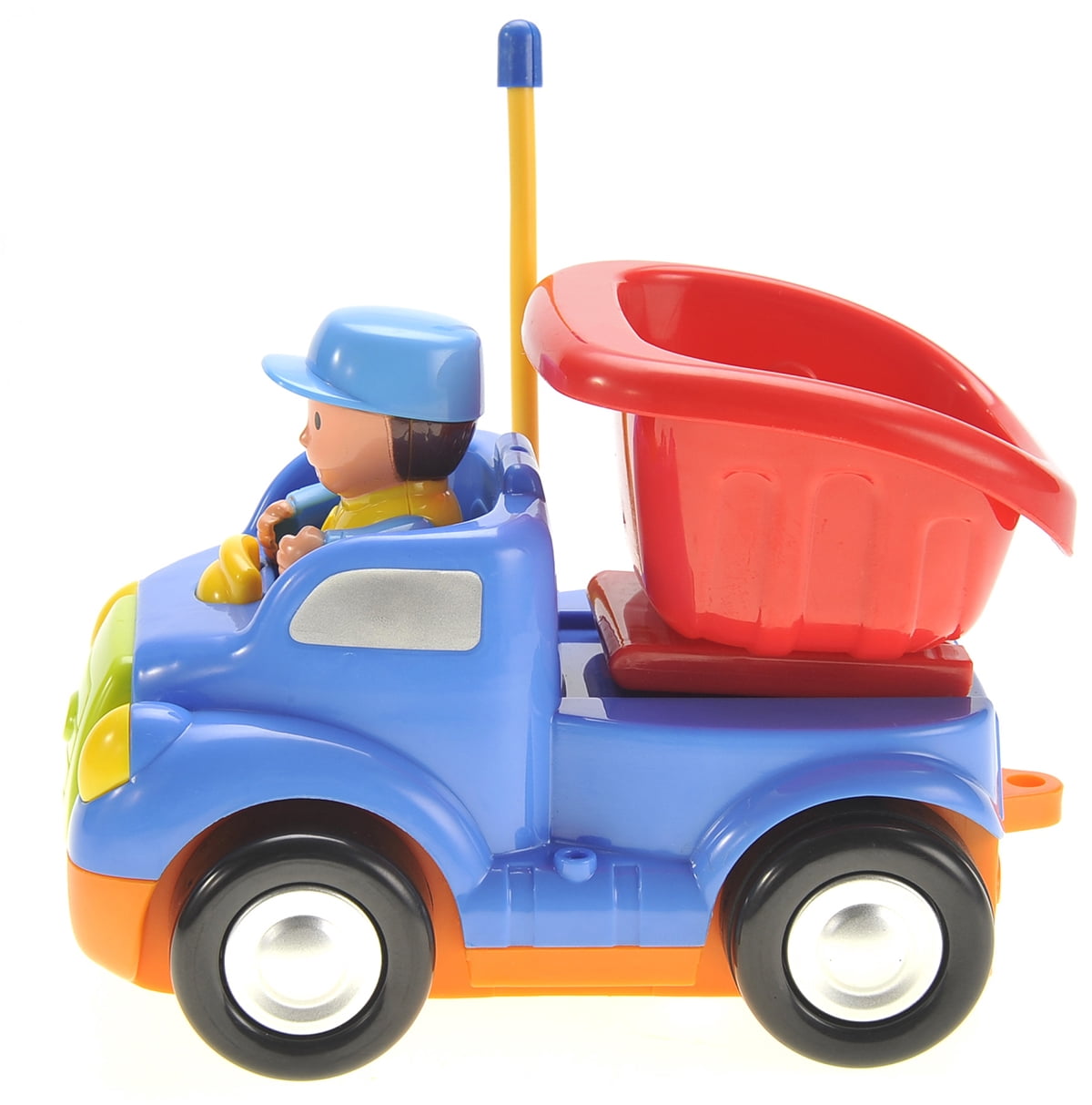 PlayWorld Gobbles of Giggles Cartoon RC Construction Car for Kids - Blue