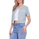 thumbnail image 4 of CHAQUETA DE PUNTO DE TWEED PARA MUJER INSPIRE CHIC, MANGAS CORTAS, CUELLO REDONDO, CORTA, AZUL S, 4 of 6