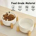 thumbnail image 4 of Petygooing Juego De Cuencos De Cerámica Para Perros Y Gatos Con Soporte, Plato De Agua Y Comida Para Perros, Cuencos Medianos Para Mascotas, Juego Antideslizante De 2 Cuencos Para Gatos, Cuenco Blanco, 4 of 5
