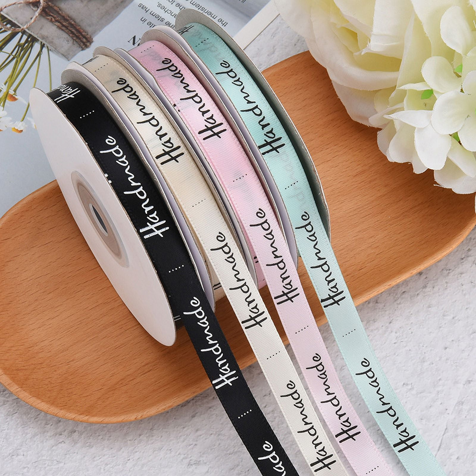 Supermandulit Satin Ribbon Personalized Satin Sewing Labels With Handmade Letters For Gift Wrapping Clothing Label 25 Yards
