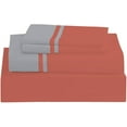 thumbnail image 2 of DNG Creations 4 Piece Two Tone Sheet Set - 10 Inch Deep Pocket ( Solid Brick Red/Silver - King ), 2 of 4
