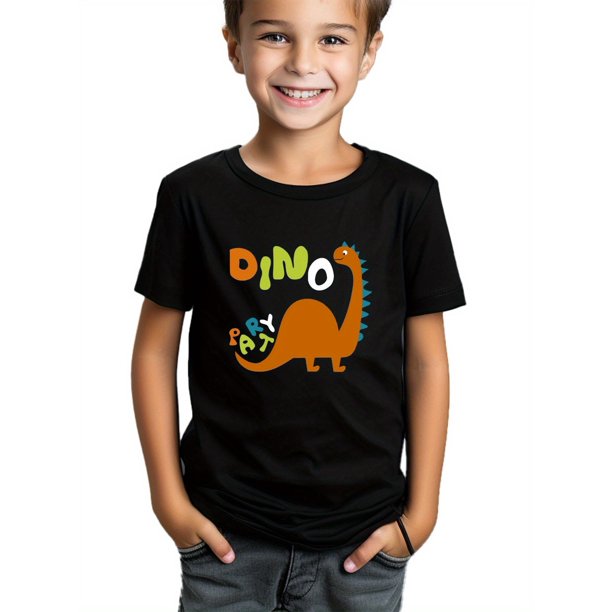 Camiseta de dinosaurio para niño: camiseta de verano de manga corta, suave y transpirable, con un diseño colorido y divertido. Camiseta informal de cuello redondo para niños pequeños. Lavable a máqu