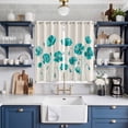 thumbnail image 2 of Curtains 84 Inches Long 2 Panels, Turquoise Flowers Grommets Window Treatment Curtain, Spring Retro Watercolor Botanical Floral Thermal Curtains Drapes for Living Room/Bathroom, 2 of 9