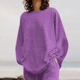 thumbnail image 4 of CHOK Cotton Linen Sets for Women 2 Piece Long Sleeve Lounge Set Lightweight Pants Spring Summer Outfits, 4 of 7