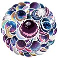 thumbnail image 2 of 35pcs Holographic Stickers Space Stationery Stickers PVC Galaxy Decals Moon Stickers for Laptops Phones Suitcases, 2 of 9