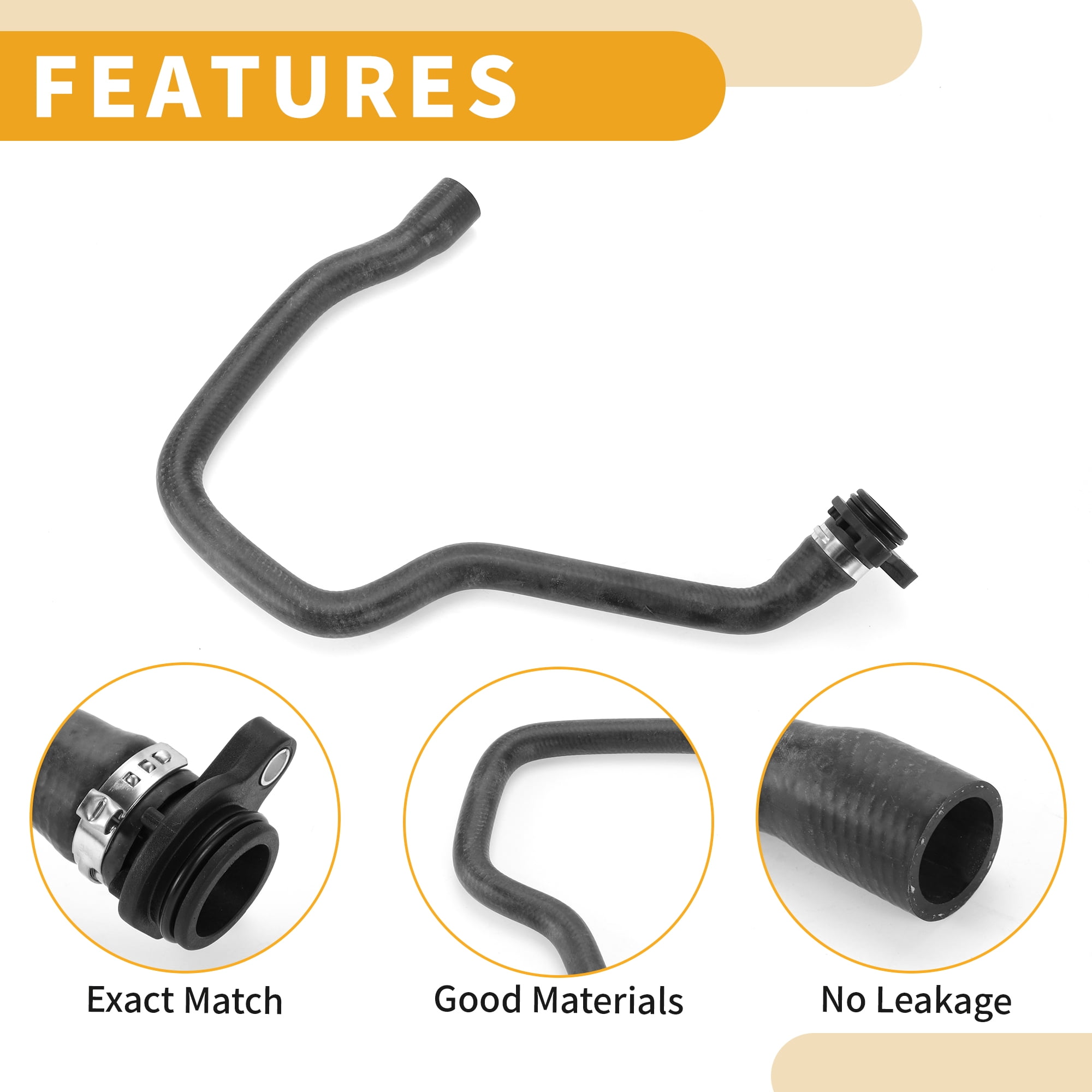 Unique Bargains Radiator Hose for BMW X3 3.0L 2011-2012 Rubber Black Good Sealing