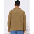 thumbnail image 3 of DARING DIVA Men's Solid Long Sleeve Button Pockets Corduroy Trucker Jacket S Brown, 3 of 7