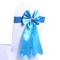 thumbnail image 1 of Bewildely Funda elástica para silla con lazo, fajas, cinta antiarrugas, banda para silla, decoración de boda Decoración del hogar lago azul, 1 of 6