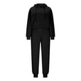thumbnail image 6 of Fuwddey Fleece 2 Piece Outfits Sweatsuit for Women Crop Pullover Hoodie Sweatshirt Joggers Pants Tracksuit Set Lounge Set, 6 of 9
