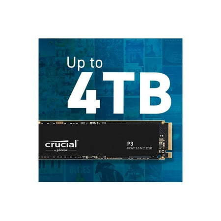 Crucial - P3 4TB Internal SSD PCIe Gen 3 x4  NVMe