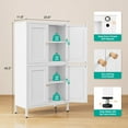 thumbnail image 3 of White Storage Cabinet with 4 Doors and 2 Adjustable Shelves,Narrow Food Pantry Cabinet with Leg,24 inch Wide Bathroom Cabinets,Small Metal Storage Cabinets for Home Kitchen,Dining/Living/Laundry/Room, 3 of 8