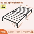 thumbnail image 2 of Jojoka Twin Size Metal Bed Frame 10 Inch High, Heavy Duty Platform with 800 lbs Support, No Box Spring, Easy Tool-Free Assembly, Noise-Free Design, 2 of 6