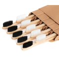 thumbnail image 1 of Cepillos de dientes NUDUKO de bambú, paquete de 10, biodegradables y suaves, 1 of 8
