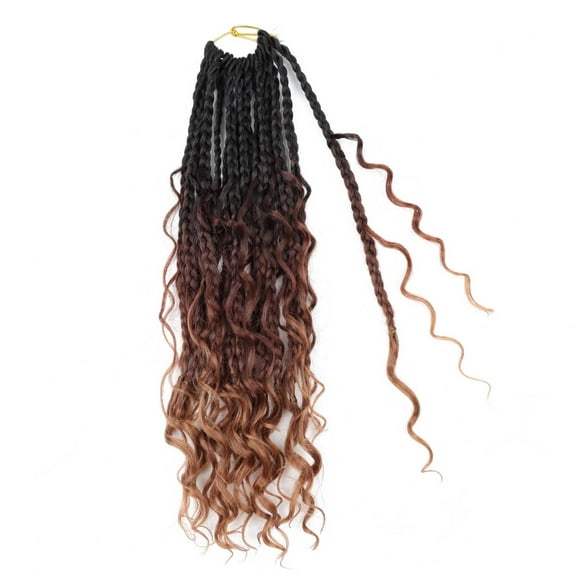 WEIF-Boho Box Braids Crochet Hair 14 Inch Goddess Box Braids Crochet Hair 1b/33/30 Bohemian Box Braids Crochet Hair Synthetic Braiding Hair 8 Packs Crochet Box Braids Crochet Hair for Black Women