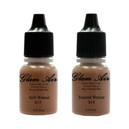 Glam Air Airbrush Water-based Foundation in Set of Two (2) Assorted Dark Satin Shades S13-S14