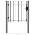 thumbnail image 2 of vidaXL Fence Gate Single Door with Spike Top Steel 39.4"x39.4" Black, 2 of 8