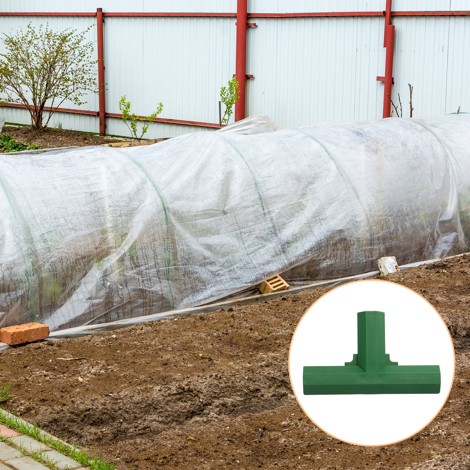 Unique Bargains 4Pcs Greenhouse Frame Connector Pipe Fitting Tool 3.9" x 2.4" x 0.8" Green
