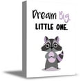 thumbnail image 1 of Awkward Styles Raccoon Lovers Decor Gifts Dream Big Motivational Quotes Decor for Children Raccoon Canvas Art Poster Dream Big Little One Canvas Art Animal Lovers Gifts Inspirational Wall Art, 1 of 7
