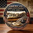 thumbnail image 3 of USA 250th Anniversary Commemorative Keepsake, 1776-2026 Patriotic Decorative Figurine Ornaments, Retro Historical Souvenir Gift for 4th of July, Home & Showcase Display，1.6In(3D-Relief), 3 of 7