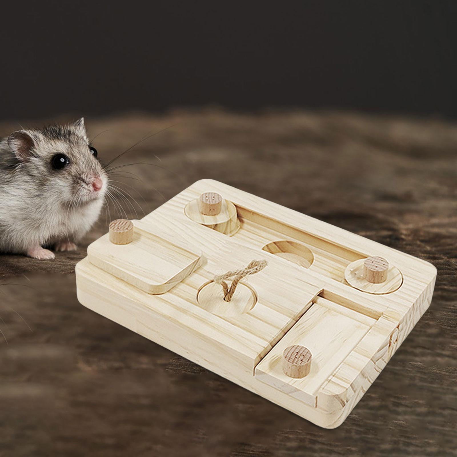 Wooden Enrichment Foraging Toy Chew Toys Hide Treats Puzzle Game Treat Dispenser style E