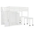 thumbnail image 6 of Harper & Bright Designs Twin Size Loft Bed with Stairs and Wardrobe, Wood Twin Storage Bed with Desk & Bookshelf for Boys Girls, White, 6 of 18