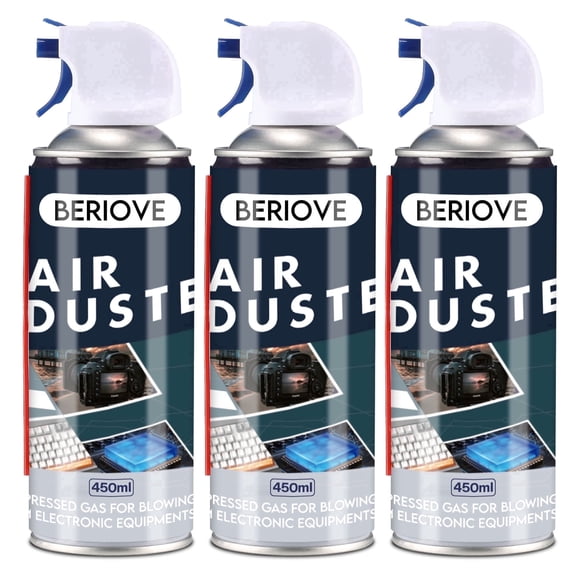 BERIOVE Compressed Air Duster 450ml for Electronic Keyboard Keyboard Cleaner Air Spray Cleaning the Car Dashboard 3 Pcs