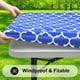 thumbnail image 2 of Mantel rectangular para picnic, impermeable, elástico, para mesas de 6 pies, con respaldo de franela lavable (azul, 30 x 72 pulgadas), 2 of 5
