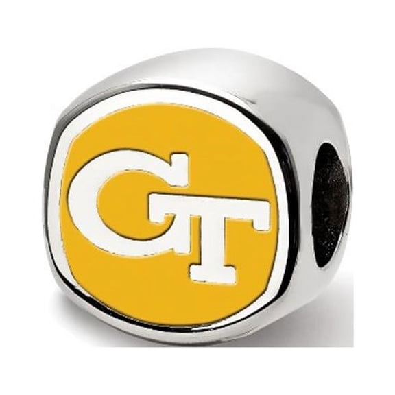 LogoArt SS501GT Sterling Silver Georgia Institute of Tech Cushion Shaped Logo Bead Charm