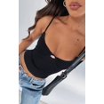 thumbnail image 1 of Faithtur Women Cami Tops Summer Slim Fit Spaghetti Strap Ribbed Crop Tops Low Cut Sleeveless Backless Bustier, 1 of 2