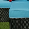 thumbnail image 6 of 7 Piece Outdoor Bistro Wicker Sectional Conversation Sets, All-Weather Patio Rattan Furniture Sets with Seat Cushions & Coffee Table Table, 2 Pillows for Living Room, Porch, Backyard, 280lbs, SS604, 6 of 10