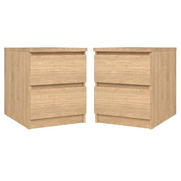 Home Square 2-Drawer Nightstand in Jackson Hickory - Set of 2