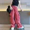 thumbnail image 7 of XIMIN Teen Girls Cargo Pants Clothes Trendy Casual Parachute Pant Joggers Loose Fit Fall Fashion High Waisted Wide Leg Baggy Streetwear Trousers with Pocket, 7 of 7