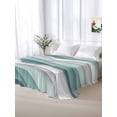thumbnail image 5 of Teal Ombre Twim Size Flat Sheet, Wrinkleproof & Fadeproof Cooling Flat Bed Sheet Only, Modern Geometric Moire Abstract Art Breathable Soft Bedding Top Sheets 66 x 96 Inches, 5 of 8