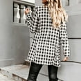 thumbnail image 4 of Lovskoo 2024 Womens Winter Coats Double Breasted Pea Coat Long Sleeve Top Stand Collar Cardigan Printed Jacket Trench Coat Overcoat White, 4 of 5