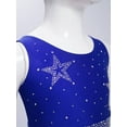 thumbnail image 5 of TiaoBug Kids Girls 2 Piece Gymnastics Dance Outfit Cheerleading Crisscross Back Crop Top with Shorts Set Blue 6, 5 of 7