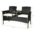 thumbnail image 2 of Costway Patio Rattan Conversation Set Seat Sofa Cushioned Loveseat Glass Table Chairs, 2 of 9