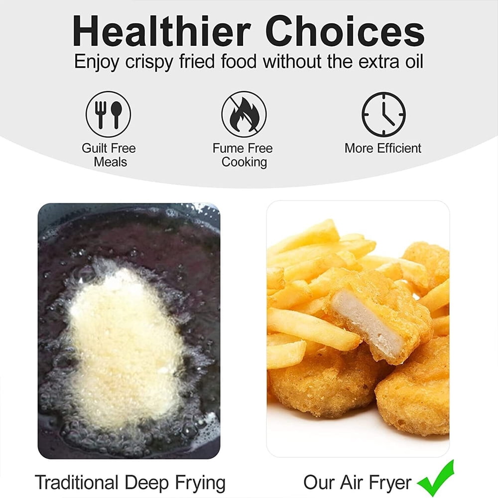 6.5 Quart Air Fryer Electric Hot Airfryers Oven Oil Free Cooker with 8 Presets, Digital LCD Touch Screen, Non-Stick Basket