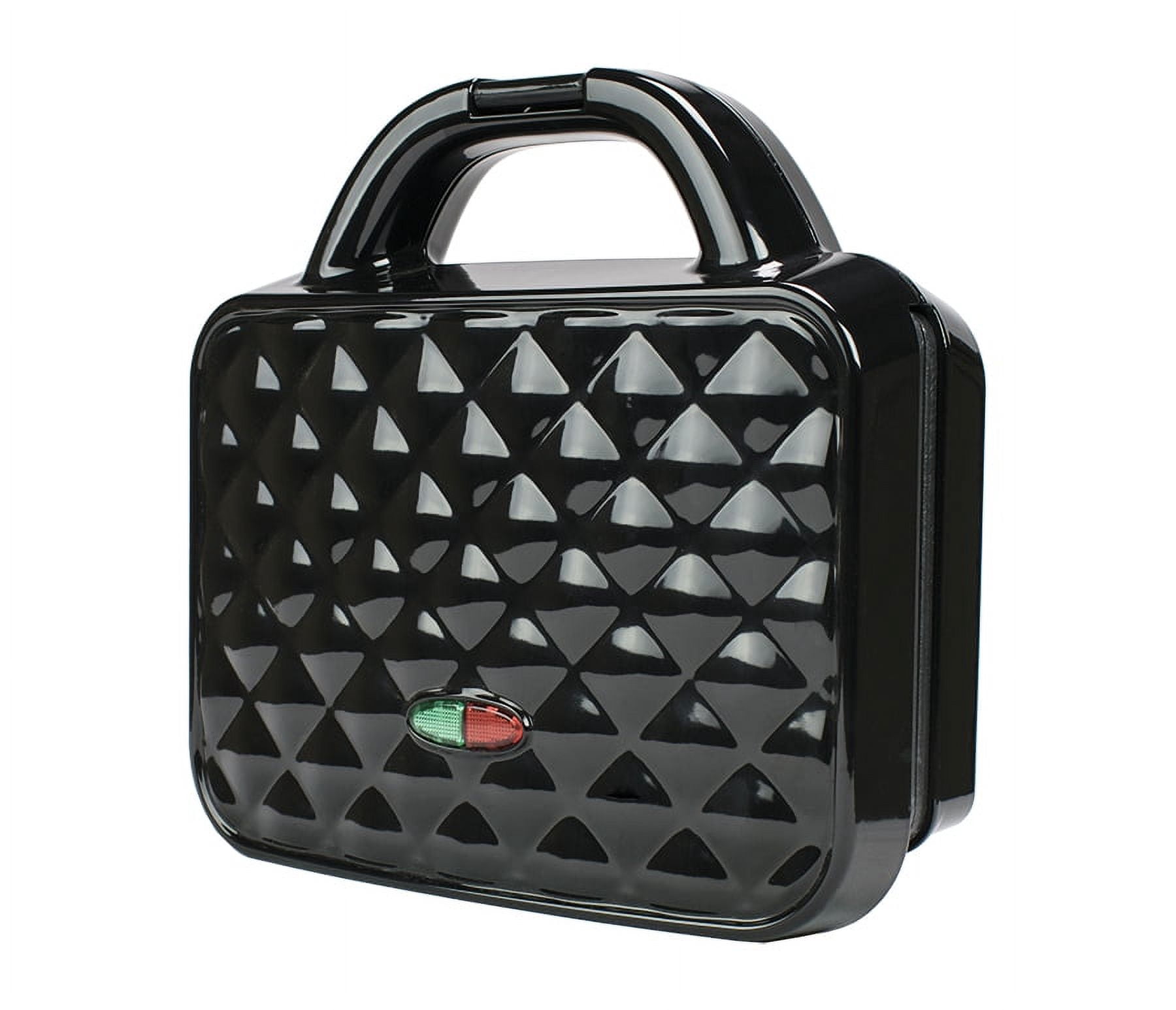 Brentwood TS-239BK Couture Purse Non-Stick Dual Waffle Maker Black 120V