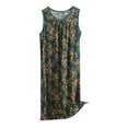 thumbnail image 4 of WCJM Women's Nightgowns Dress for Women Casual O Neck Pattern Print Sleeveless Fly Floral Print Dress with Pocket Casual Long Dress Green1 6XL, 4 of 4
